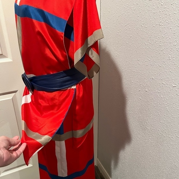 TED LAPIDUS Paris Vintage 80s Short Sleeves Color Blocked Dress US 8/40. - Picture 4 of 14